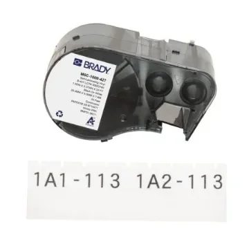 Brady B-427 on Black on White, Transparent Label, 25.40 mm Width, 9.53mm Label Width - M5C-1000-427 product image