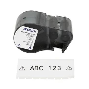 Brady B-595 on Black on White Label, 38.10 mm Width - M5C-1500-595-WT-BK product image