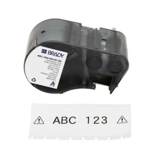 Brady B-595 on Black on White Label, 38.10 mm Width - M5C-1500-595-WT-BK product image