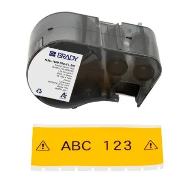 Brady B-595 on Black on Yellow Label, 38.10 mm Width - M5C-1500-595-YL-BK product image