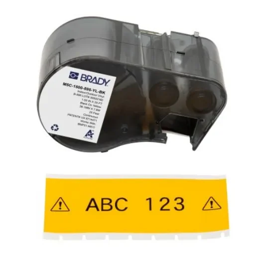 Brady B-595 on Black on Yellow Label, 38.10 mm Width - M5C-1500-595-YL-BK product image