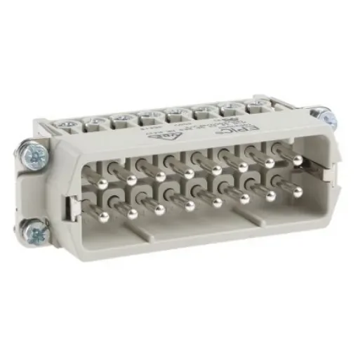 EPIC Heavy Duty Power Connector Insert, 14A, Male, H-A Series, 16 Contacts - 10530000 product image