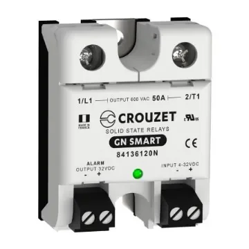 Crouzet GN Smart Series Solid State Relay, 50 A Load, Panel Mount, 600 V ac Load, 32 Vdc Control - 84136120N product image