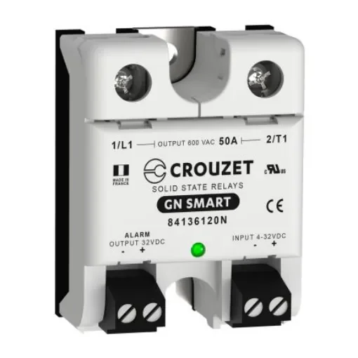 Crouzet GN Smart Series Solid State Relay, 50 A Load, Panel Mount, 600 V ac Load, 32 Vdc Control - 84136120N product image
