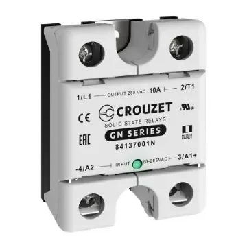 Crouzet GN Series Solid State Relay, 10 A Load, Panel Mount, 280 V ac Load, 265 V ac Control - 84137001N product image