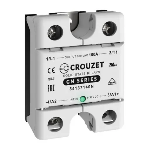 Crouzet GN Series Solid State Relay, 100 A Load, Panel Mount, 660 V ac Load, 32 Vdc Control - 84137140N product image