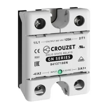 Crouzet GN Series Solid State Relay, 125 A Load, Panel Mount, 660 V ac Load, 32 Vdc Control - 84137180N product image