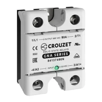 Crouzet GNA Series Solid State Relay, 90 A Load, Panel Mount, 660 V ac Load, 32 Vdc Control - 84137480N product image