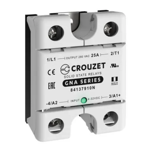 Crouzet GNA Series Solid State Relay, 25 A Load, Panel Mount, 280 V ac Load, 32 Vdc Control - 84137910N product image