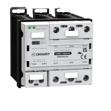 Crouzet GNR3 Series Solid State Relay, 25 A Load, DIN Rail Mount, 660 V ac Load, 255 V ac/dc Control - GNR25ACZH product image