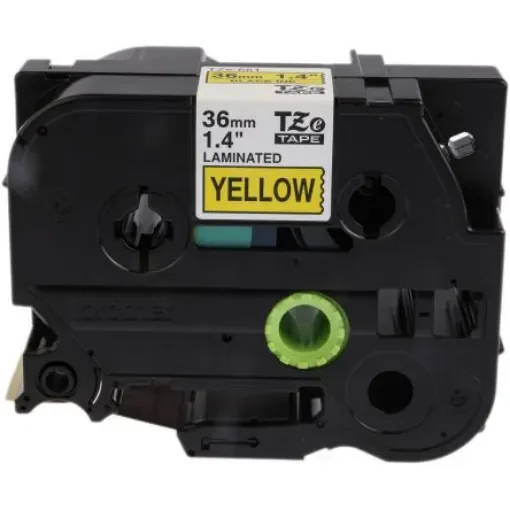 Brother Black on Yellow Label Printer Tape, 8 m Length, 36 mm Width - TZE-661 product image