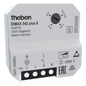Theben DIMAX 542 Dimming Controller Dimming Controller, Flush Mount Mount, 230 V ac - 5420130 product image