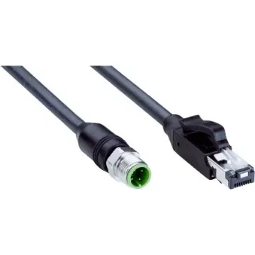 SICK Straight Male 4 way M12 to Straight Male 8 way RJ45 Connector & Cable, 10m - YM2D24-100PN4MRJA4 product image
