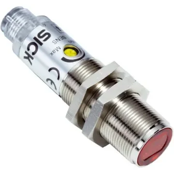 SICK Through Beam Photoelectric Sensor, Cylindrical Sensor, 28 m Detection Range - VSE180-2N42432 product image