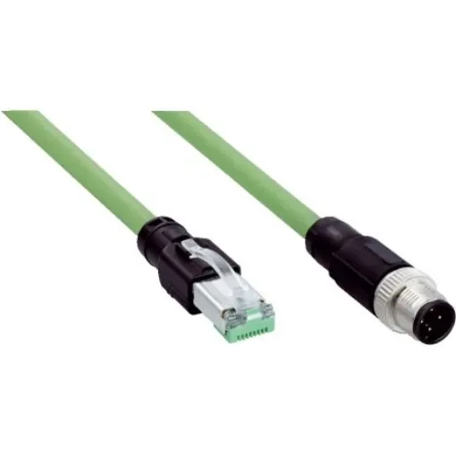 SICKSSL, 5m Cat5, Green M12 to Male RJ45 Male, Shielded Shielded, Terminated Polyurethane Sheath - SSL-2J04-G05MR product image