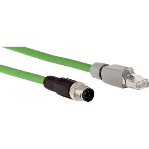 SICKSSL, 10m Cat5, Green M12 to Male RJ45 Male, Shielded Shielded, Terminated Polyurethane Sheath - SSL-2J04-G10MR product image