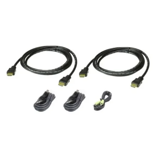 Aten Male 3.5mm Audio Jack, HDMI, USB A to Male 3.5mm Audio Jack, HDMI, USB B KVM Cable - 2L-7D02UHX5 product image