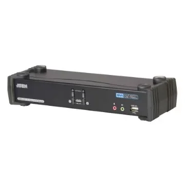 Aten 2 Port USB DVI KVM Switch, Stereo 2560 x 1600 Maximum Resolution - CS1782A product image