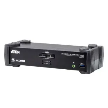Aten 2 Port USB HDMI KVM Switch, 3.5 mm Jack 4096 x 2160 Maximum Resolution - CS1822 product image