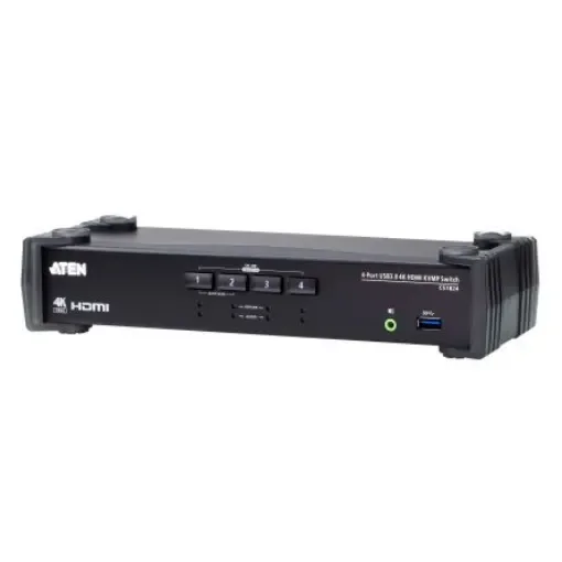 Aten 4 Port USB HDMI KVM Switch, 3.5 mm Jack 4096 x 2160 Maximum Resolution - CS1824 product image