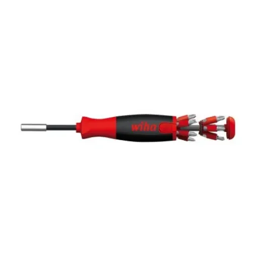 Wiha Phillips, Pozidriv, Slotted, Torx Bit Holder Screwdriver, 12-Piece - 38605 product image