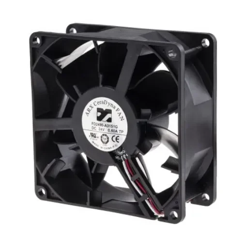 ARX CeraDyna Series Axial Fan, 24 V dc, DC Operation, 207.7m³/h, 16.32W, 680mA Max, 92 x 92 x 38mm - FD2490-A3151G2AL product image