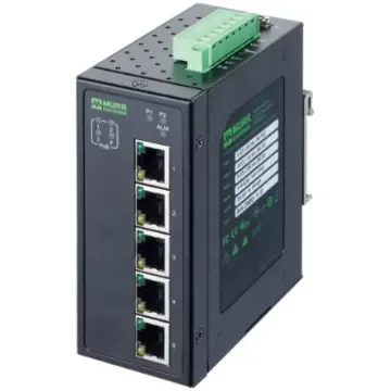 Murrelektronik Limited 58 Series DIN Rail Mount Network Hub, 5 RJ45 Ports, 1000Mbit/s Transmission, 48V - 58190 product image