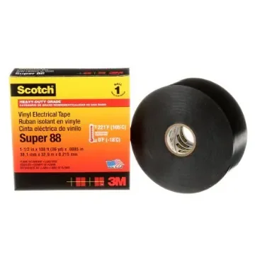 3M Scotch Black Polyvinyl Chloride Electrical Tape, 38mm x 108ft - 7000031459 product image
