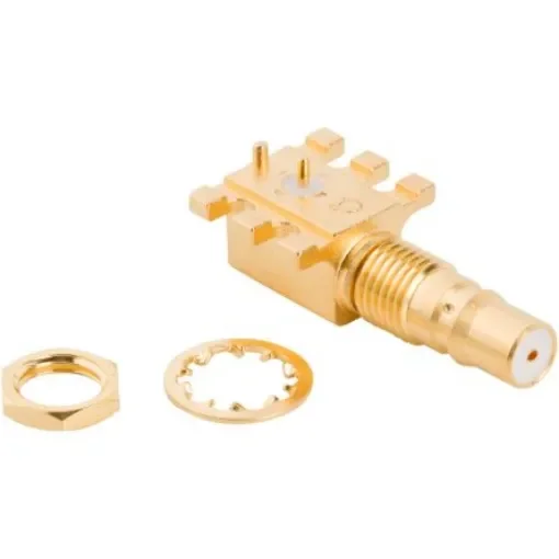 Amphenol RF Right Angled RF Adapter QMA Plug 6GHz - 930-111J-51P product image