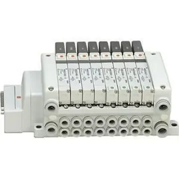 SMC VV5QC series 4 station M5 Manifold Base for use with VQC1000 Valve - VV5QC11-04C6FD0 product image