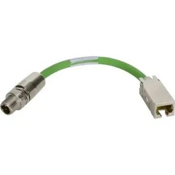 HARTING09 48 541, 200mm Cat5, Green M12 to Male RJ45 Female Polyurethane Sheath - 09 48 541 1104 002 product image