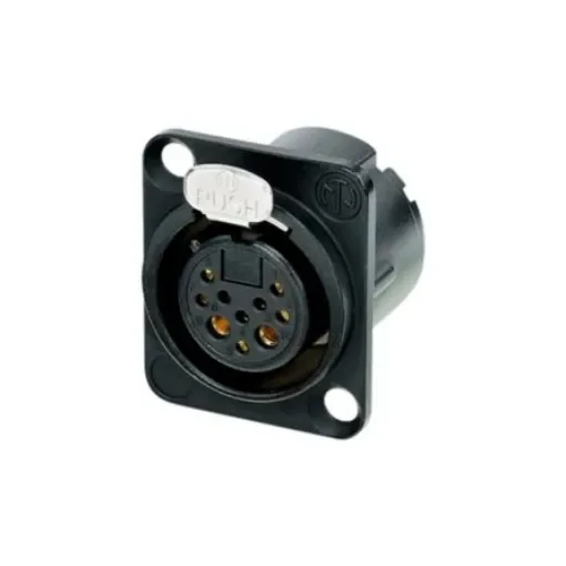 Neutrik Panel Mount XLR Connector, Socket, 50 V, 10 Way, Gold over Nickel Plating - NC10FD-LX-B product image