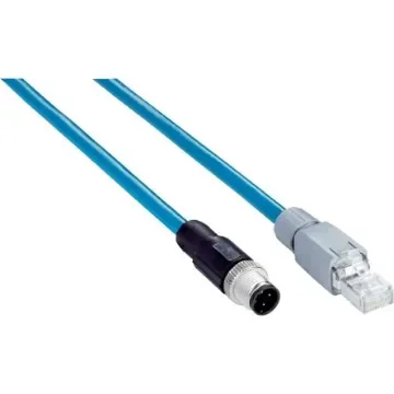 SICK Straight Male 4 way M12 to Straight Male 8 way RJ45 Connector & Cable, 5m - YM2D24-050EB2MRJA4 product image