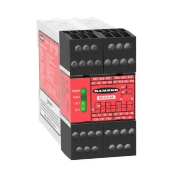 Banner ES Emergency Stop Safety Relay, 115V ac, Dual, Single, 4 Safety Contacts - ES-UA-5A product image