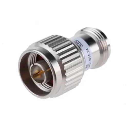 Radiall 50O RF Attenuator Straight N Connector N Plug to N Socket 3dB, Operating Frequency 3GHz - R412703124 product image