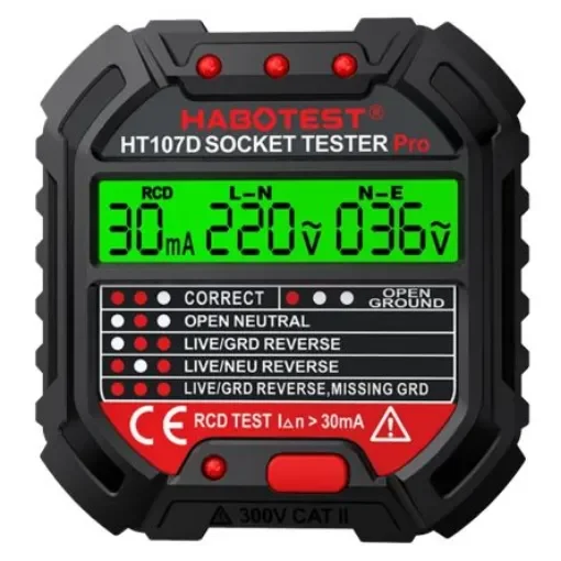 Seeit, Model HT107D-EU Socket Tester 250V ac CAT II 300V product image