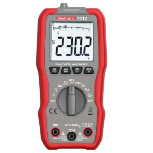Sefram SEFRAM7212 LCD Multimeter, 10A ac Max, 10A dc Max, 600V ac Max product image