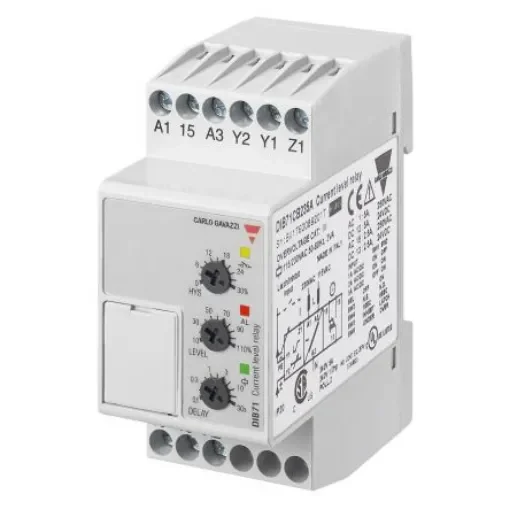 Carlo Gavazzi Current Monitoring Relay, 1 Phase, SPDT, DIN Rail - DIB71CB235A product image