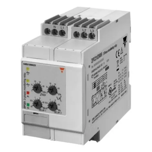 Carlo Gavazzi Voltage Monitoring Relay, 3 Phase, SPDT, DIN Rail - DPC01DM48400HZ product image