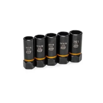 GearWrench 5-Piece Imperial 1/2 in Standard Socket Set with Ratchet, Extraction - 86070 product image