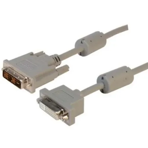 L-Com, Male DVI to Female DVI  Cable, 3ftGrey sheathAluminium Foil, Braid shielding - PMDVI-DSLMF-3 product image
