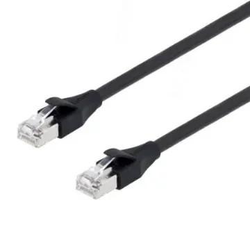 L-ComTRD, 1m Cat5e, Black RJ45 to Male RJ45 Male, Tinned Copper Braid Shielded, Terminated PVC Sheath - TRD855HFB-1M product image