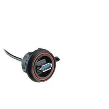 Bulgin Straight, Panel Mount, Socket- Single Port Type Type A 3 IP68 USB Connector - PX0460/A3 product image