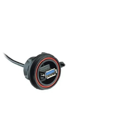 Bulgin Straight, Panel Mount, Socket- Single Port Type Type A 3 IP68 USB Connector - PX0460/A3 product image