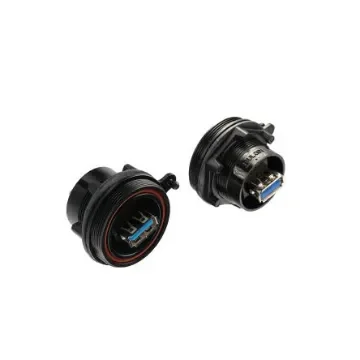 Bulgin Straight, Panel Mount, Socket- Single Port Type Type A 3 IP68 USB Connector - PX0842/A3 product image