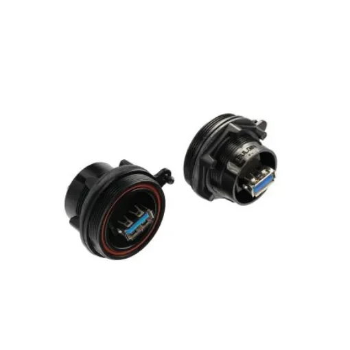 Bulgin Straight, Panel Mount, Socket- Single Port Type Type A 3 IP68 USB Connector - PX0842/A3 product image