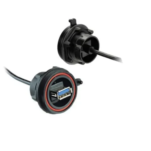 Bulgin Straight, Panel Mount, Socket- Single Port Type Type A 3 IP68 USB Connector - PX0843/A3 product image