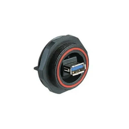 Bulgin Straight, Panel Mount, Socket- Single Port Type Type A 3 IP68 USB Connector - PX0848/A3 product image