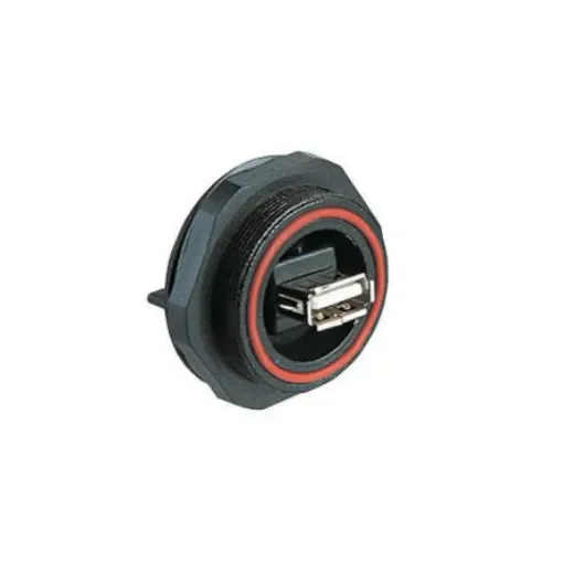 Bulgin Straight, Panel Mount, Socket- Single Port Type Type A 2 IP68 USB Connector - PX0848/AA product image
