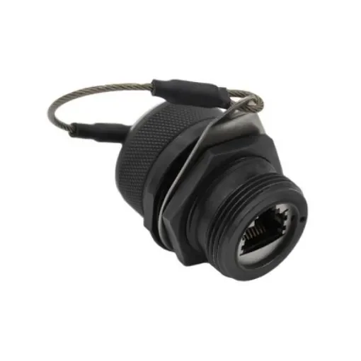 Bulgin 600 Series - Ethernet Buccaneer Connectors Series Female Ethernet Connector, Jam Nut, Cat5e Straight - PXM06105FANBKUS product image